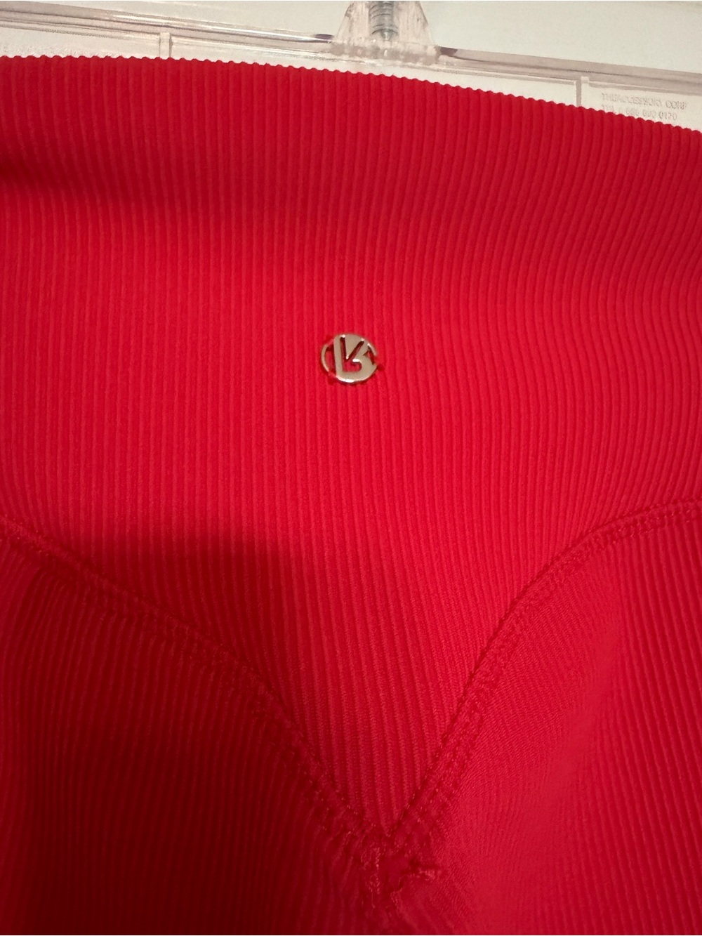 Buff Bunny Bright Red High-Waist Ribbed Leggings - Picture 3 of 4